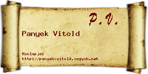 Panyek Vitold névjegykártya